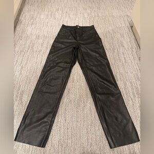 Express Black leather Straight Leg Women Jeans